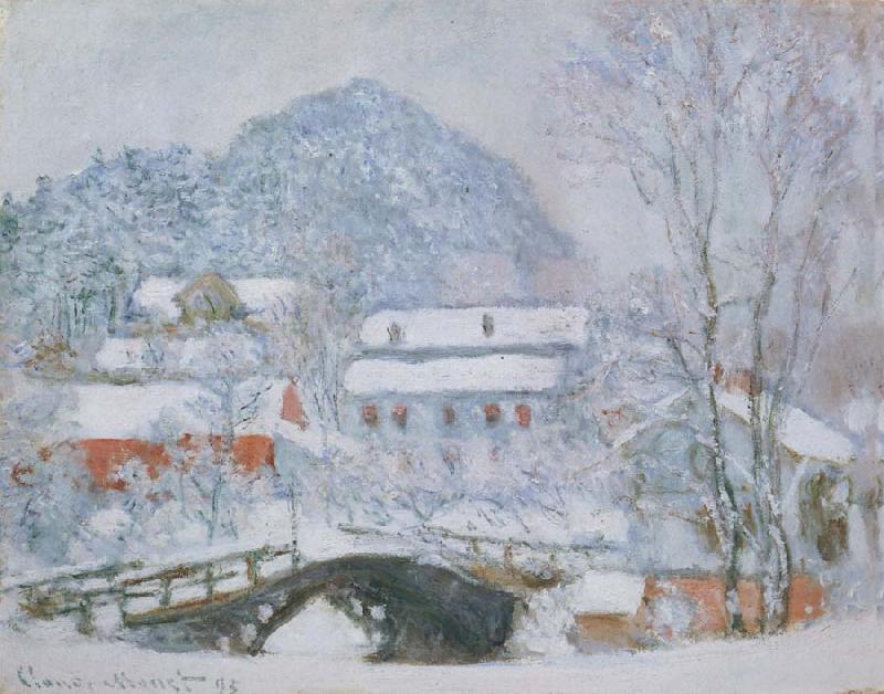 Claude Monet Sandviken Village in the Snow